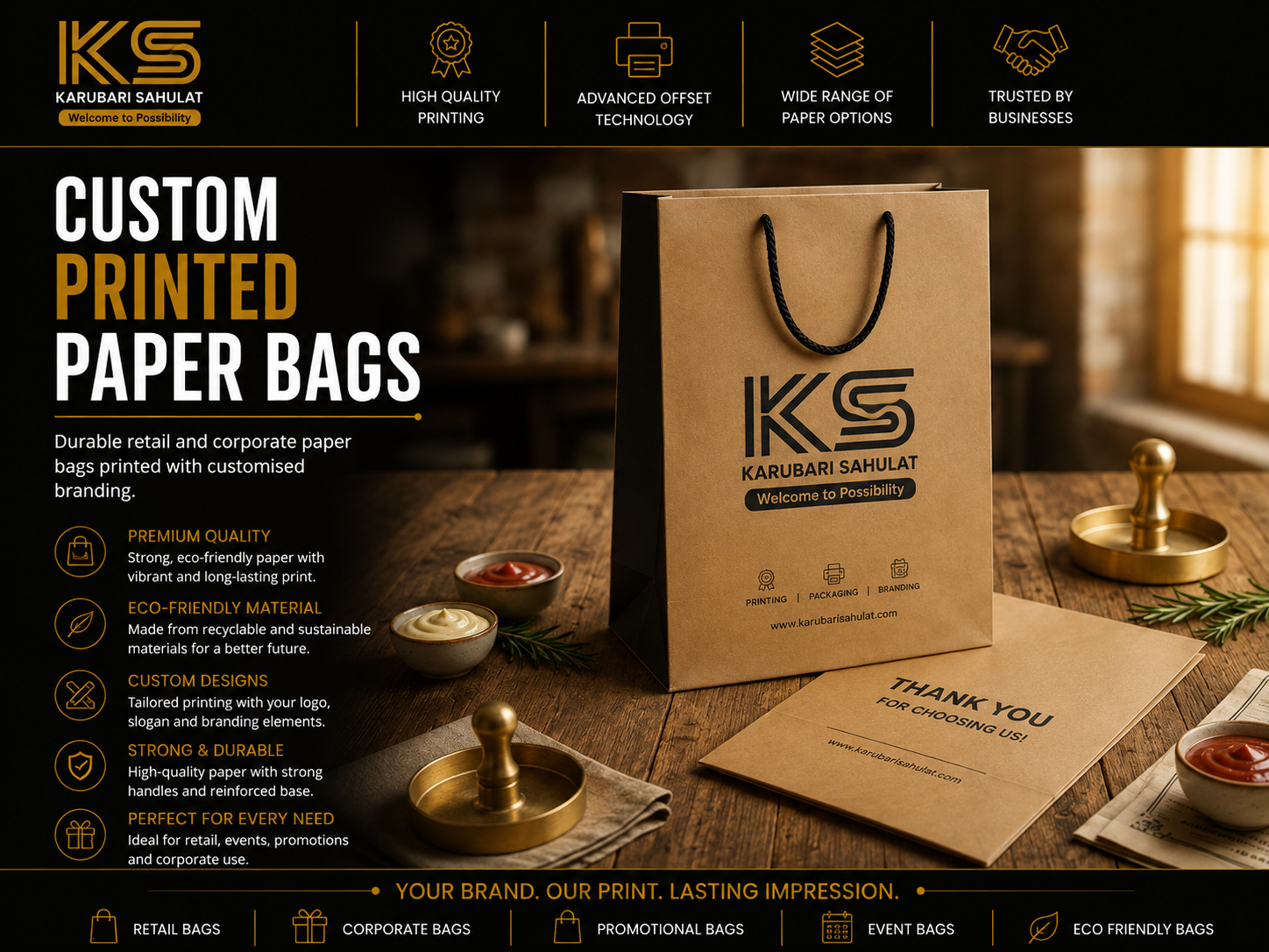 Custom printed paper bags